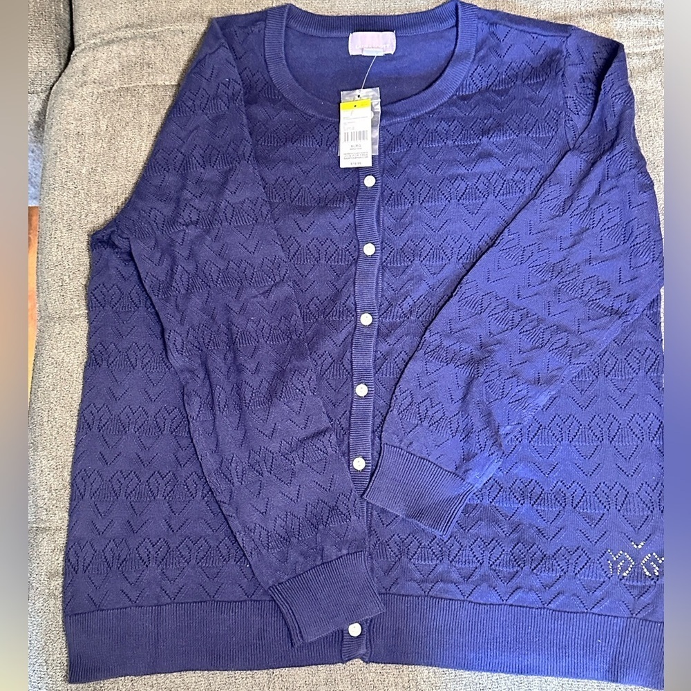 Blue Button-Up Cardigan - Picture 4 of 6